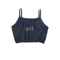 Tambere Julie Kid's Cropped Blouson Tank Top Navy Blue | BIEN BIEN bienbienshop