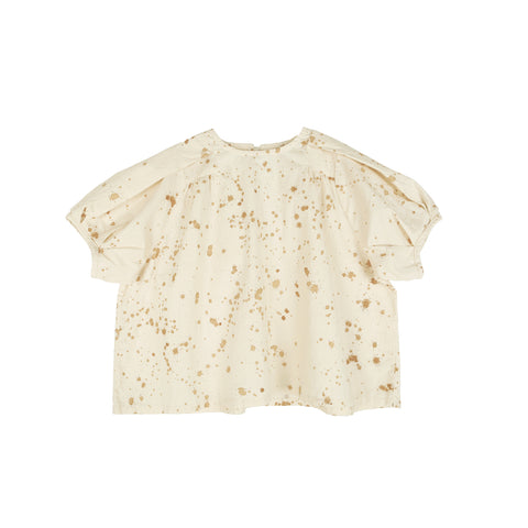 NEW Tambere Alma Kid's Short Puff Sleeve Blouse Ivory Speckle | BIEN BIEN bienbienshop.com