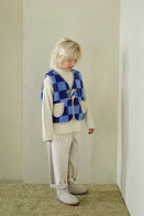 Tambere Kirsi Kid's Shearling Waistcoat Vest Blue Checker | BIEN BIEN bienbienshop.com