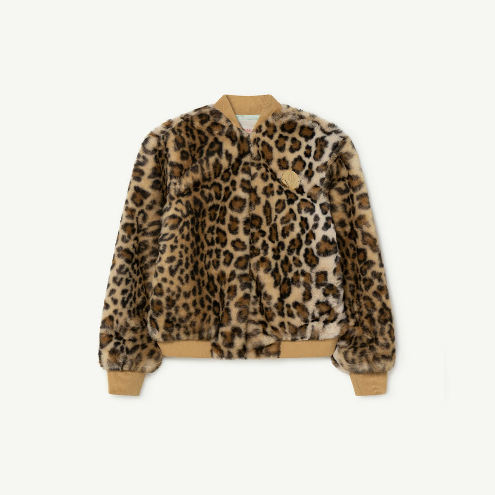 The Animals Observatory Lion Kid's Jacket Brown Animal Print Leopard Cheetah Faux Fur | BIEN BIEN bienbienshop.com