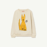 The Animals Observatory Bear Kid's Sweatshirt White Yellow Cat | BIEN BIEN bienbienshop.com