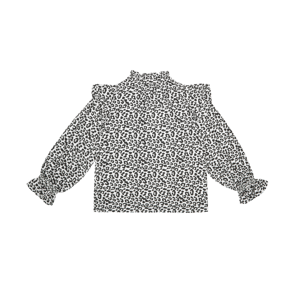 NEW The New Society Gannin Kid Long Sleeve Blouse Black/White Leopard | BIEN BIEN bienbienshop.com