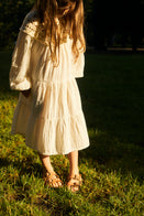 The New Society Artemisa Kid's Prairie Dress Vanilla Crochet | BIEN BIEN bienbienshop.com
