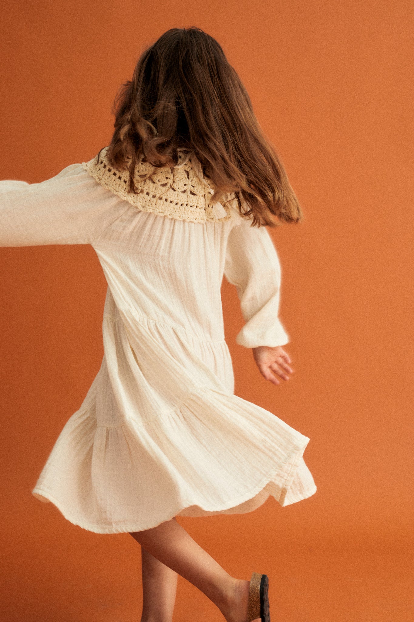 The New Society Artemisa Kid's Prairie Dress Vanilla Crochet | BIEN BIEN bienbienshop.com