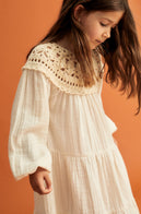 The New Society Artemisa Kid's Prairie Dress Vanilla Crochet | BIEN BIEN bienbienshop.com