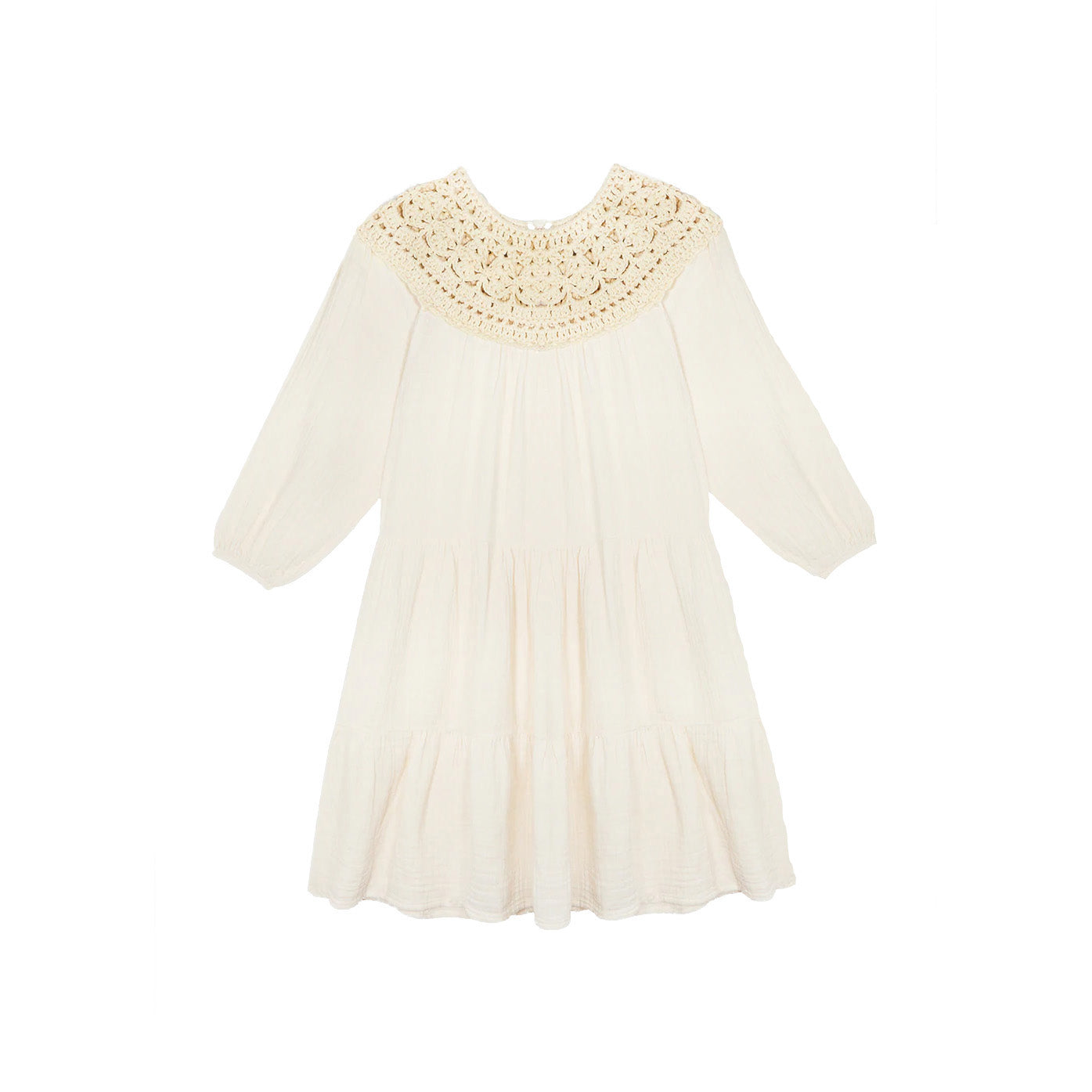 The New Society Artemisa Kid's Dress Vanilla Crochet | BIEN BIEN bienbienshop.com