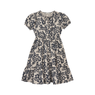 The New Society Hibiscus Kid Dress Navy Sand Linen Cotton | BIEN BIEN bienbienshop.com