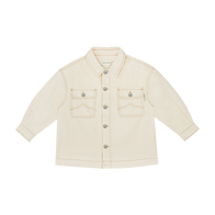 The New Society Raw Undyed Denim Kid's Overshirt Vanilla | BIEN BIEN bienbienshop.com