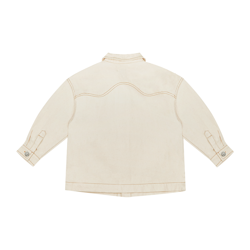 The New Society Raw Undyed Denim Kid's Overshirt Vanilla | BIEN BIEN bienbienshop.com