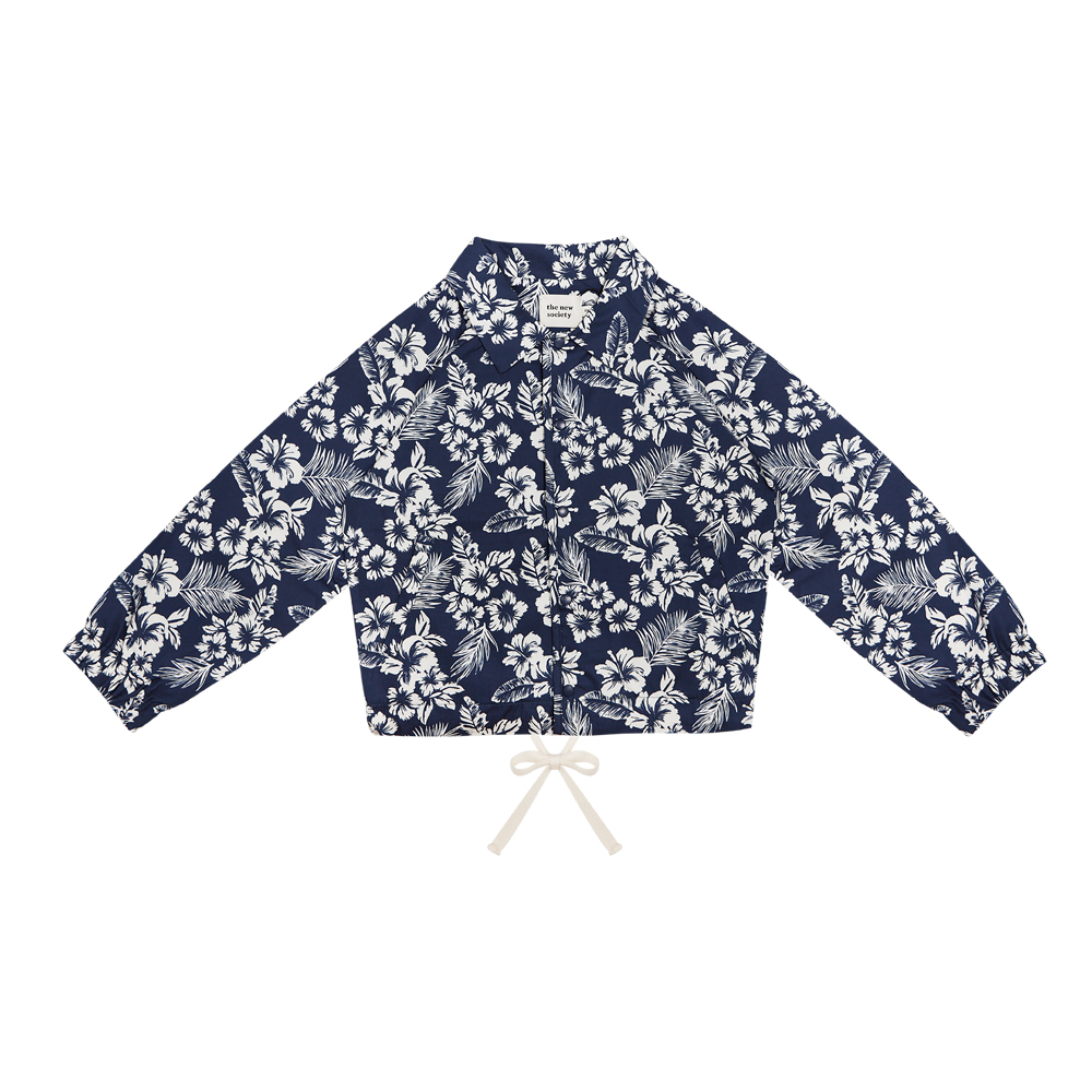 The New Society Hibiscus Kid's Overshirt Navy White | BIEN BIEN bienbienshop.com