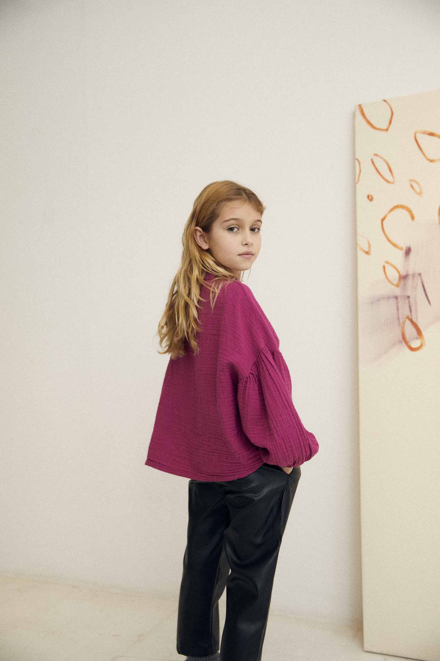 NEW The New Society Recycled Faux Leather Kid's Pant Black | BIEN BIEN
