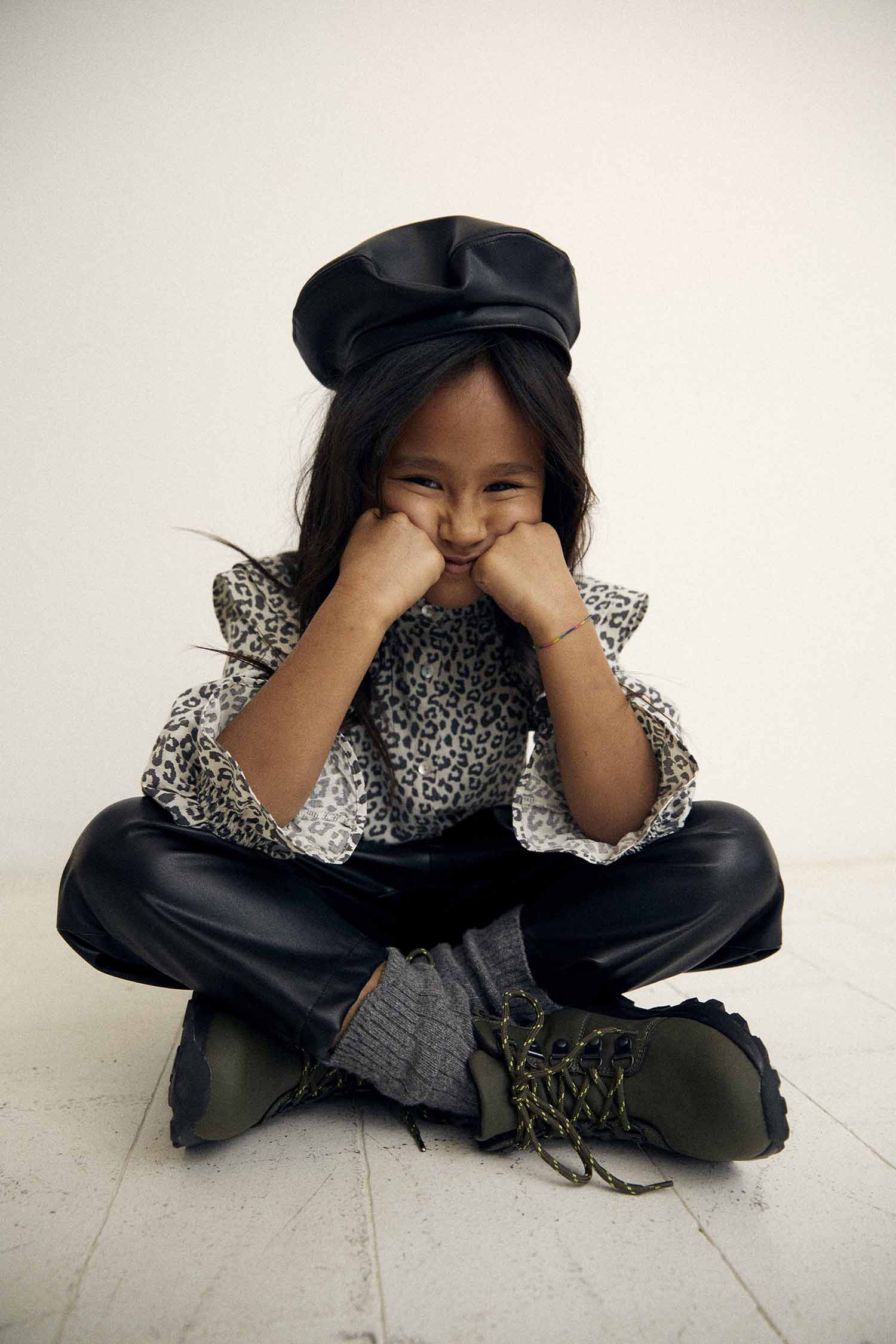 NEW The New Society Recycled Faux Leather Kid's Pant Black | BIEN BIEN