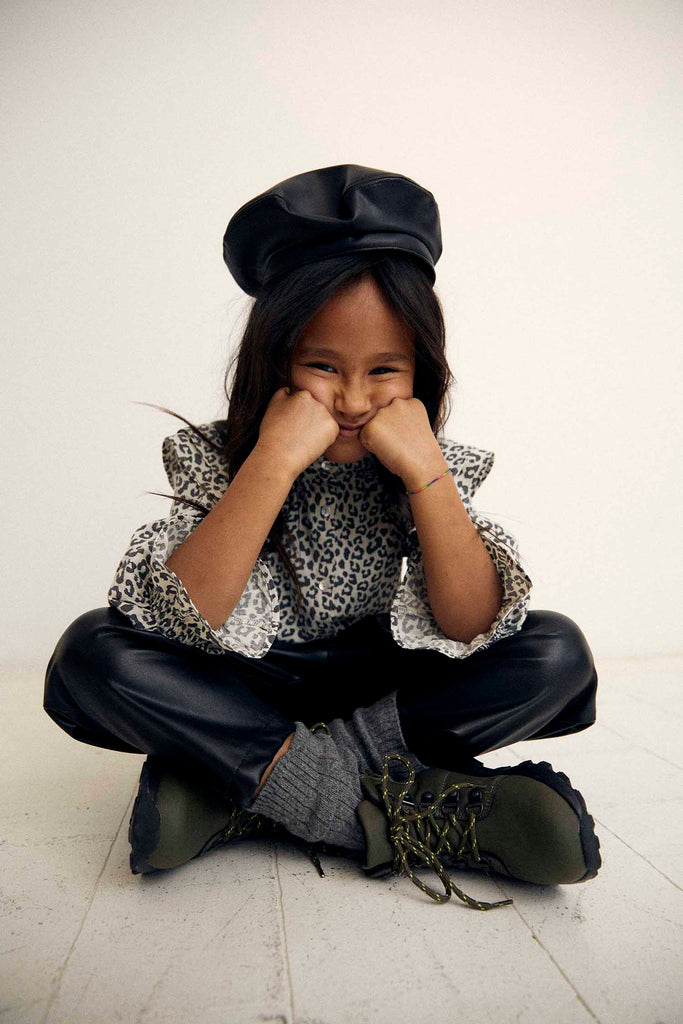 NEW The New Society Recycled Faux Leather Kid's Pant Black | BIEN BIEN