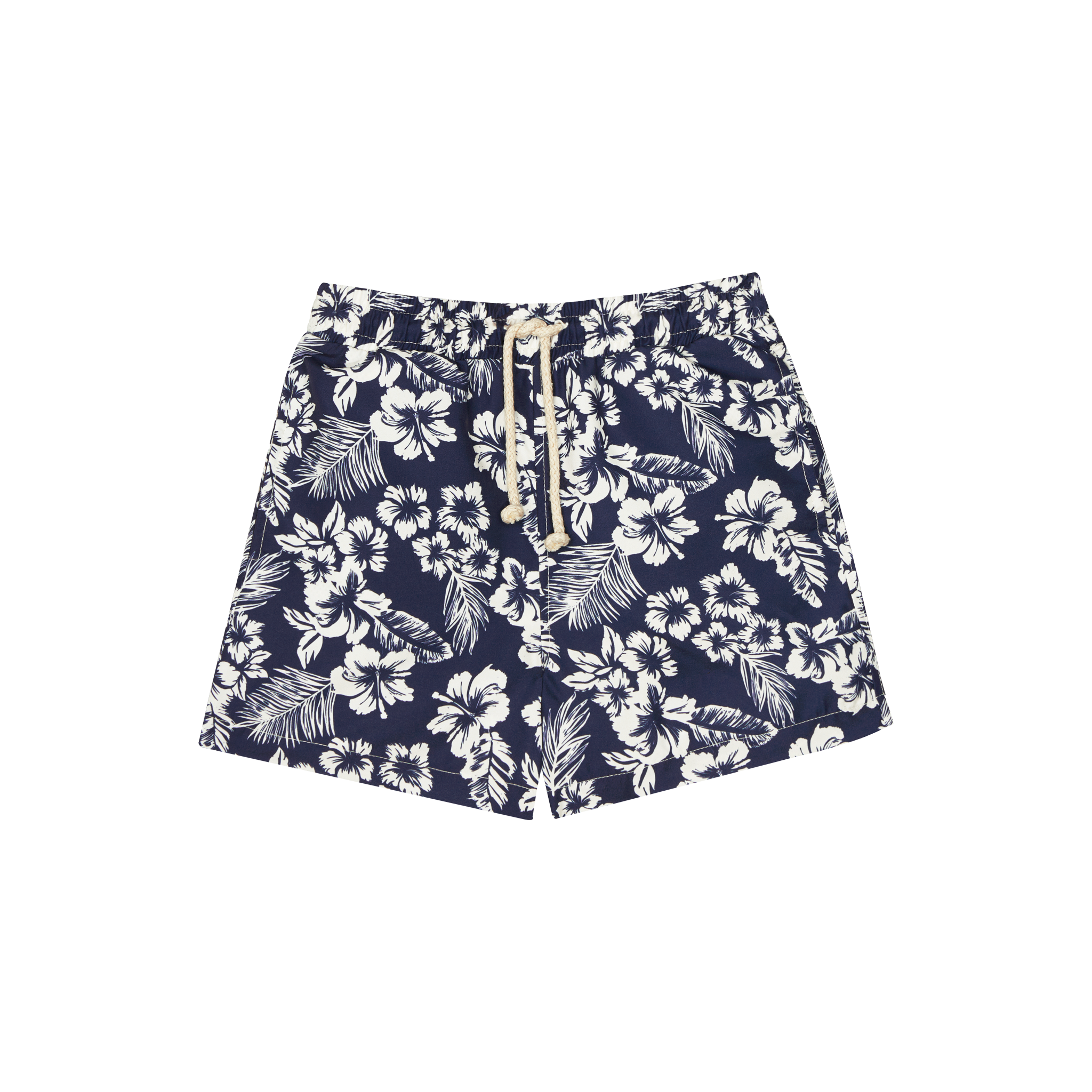 The New Society Hibiscus Kid's Swim Short Navy White | BIEN BIEN bienbienshop.com