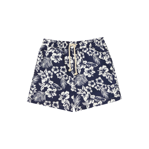 The New Society Hibiscus Kid's Swim Short Navy White | BIEN BIEN bienbienshop.com