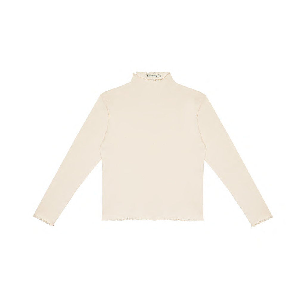 NEW The New Society Betsy Kid's Long Sleeve Mock Neck Tee Natural | BIEN BIEN bienbienshop.com