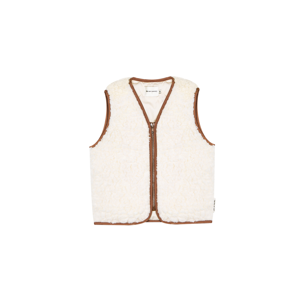 NEW The New Society Wool Kid's Teddy Waistcoat Vest Natural Ivory