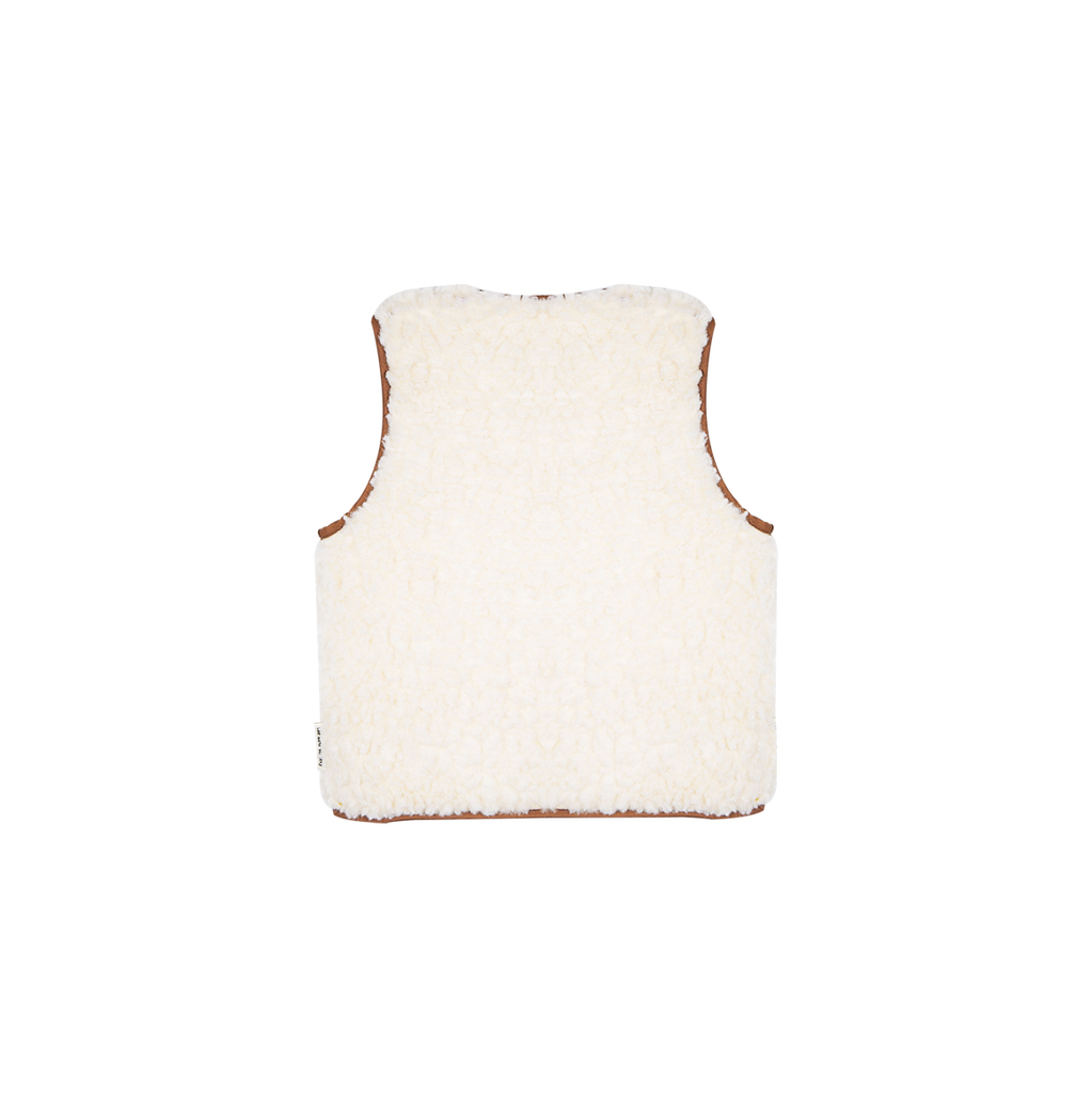 NEW The New Society Wool Kid's Teddy Waistcoat Vest Natural Ivory