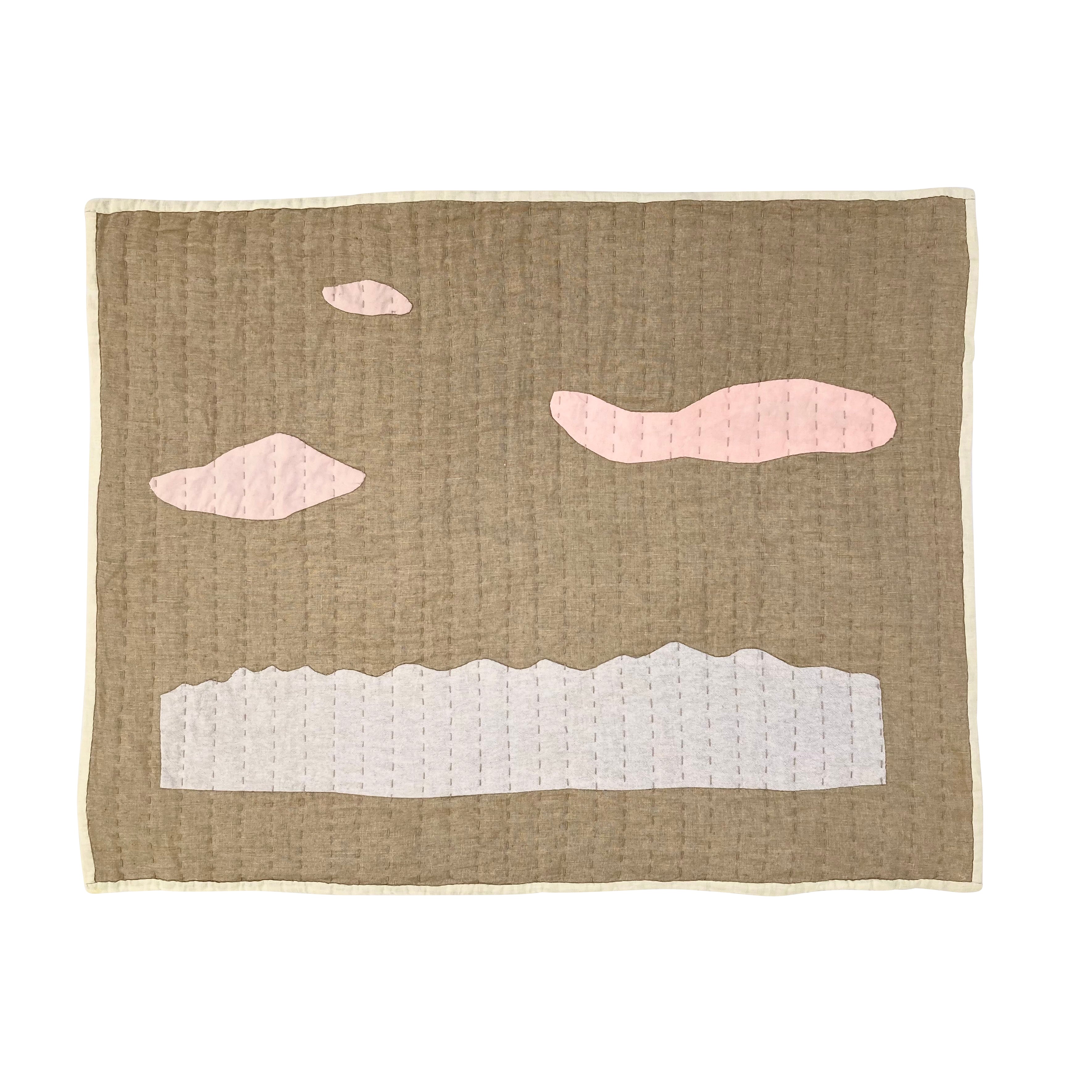 Vanessa Chow Magic Half Hour with Pink Clouds Quilt Dune/Sand | BIEN BIEN