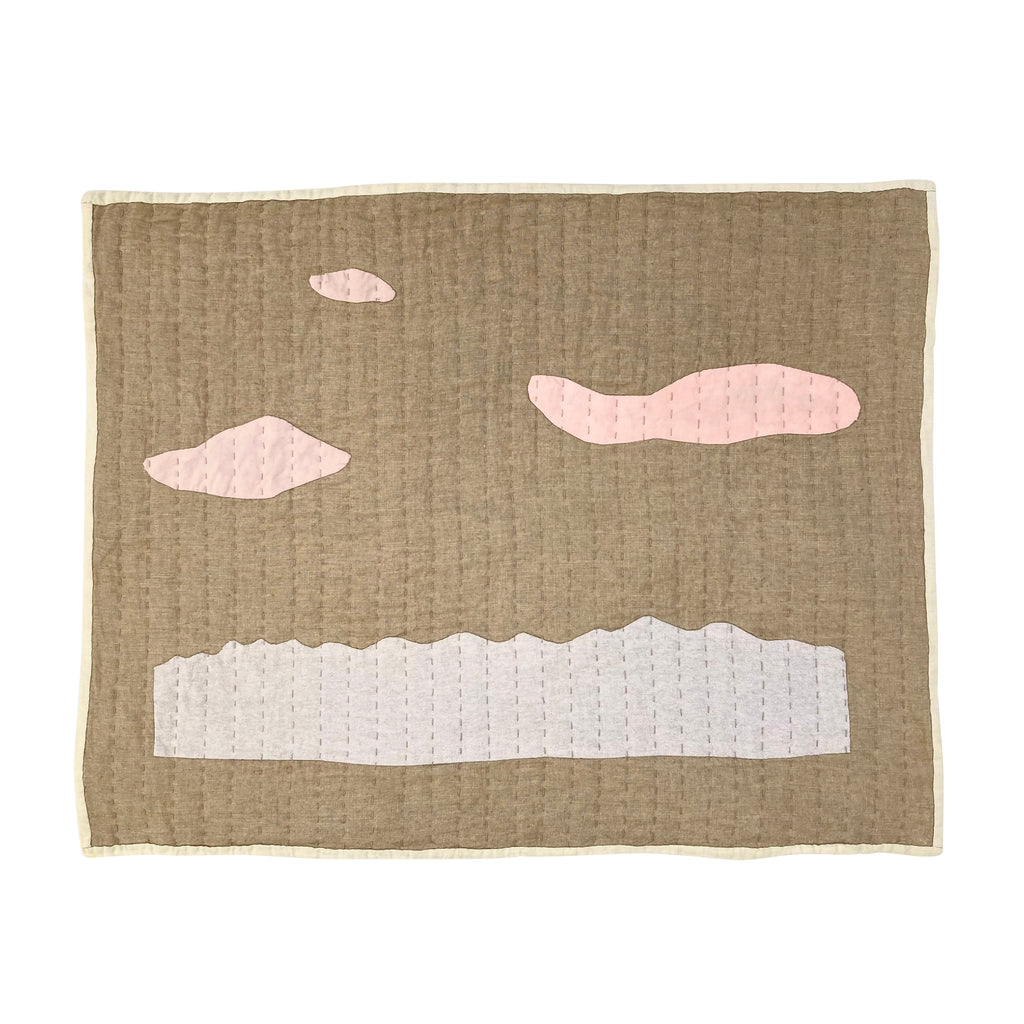 Vanessa Chow Magic Half Hour with Pink Clouds Quilt Dune/Sand | BIEN BIEN