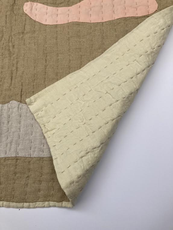 Vanessa Chow Magic Half Hour with Pink Clouds Quilt Dune/Sand | BIEN BIEN