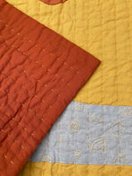 Vanessa Chow Ocean Pacific West Embroidered Shells Quilt Mustard/Burnt Orange | BIEN BIEN