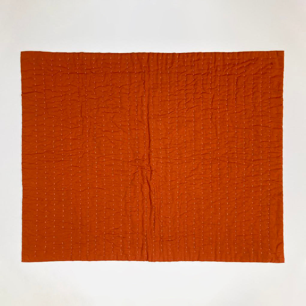 Vanessa Chow Ocean Pacific West Embroidered Shells Quilt Mustard/Burnt Orange | BIEN BIEN