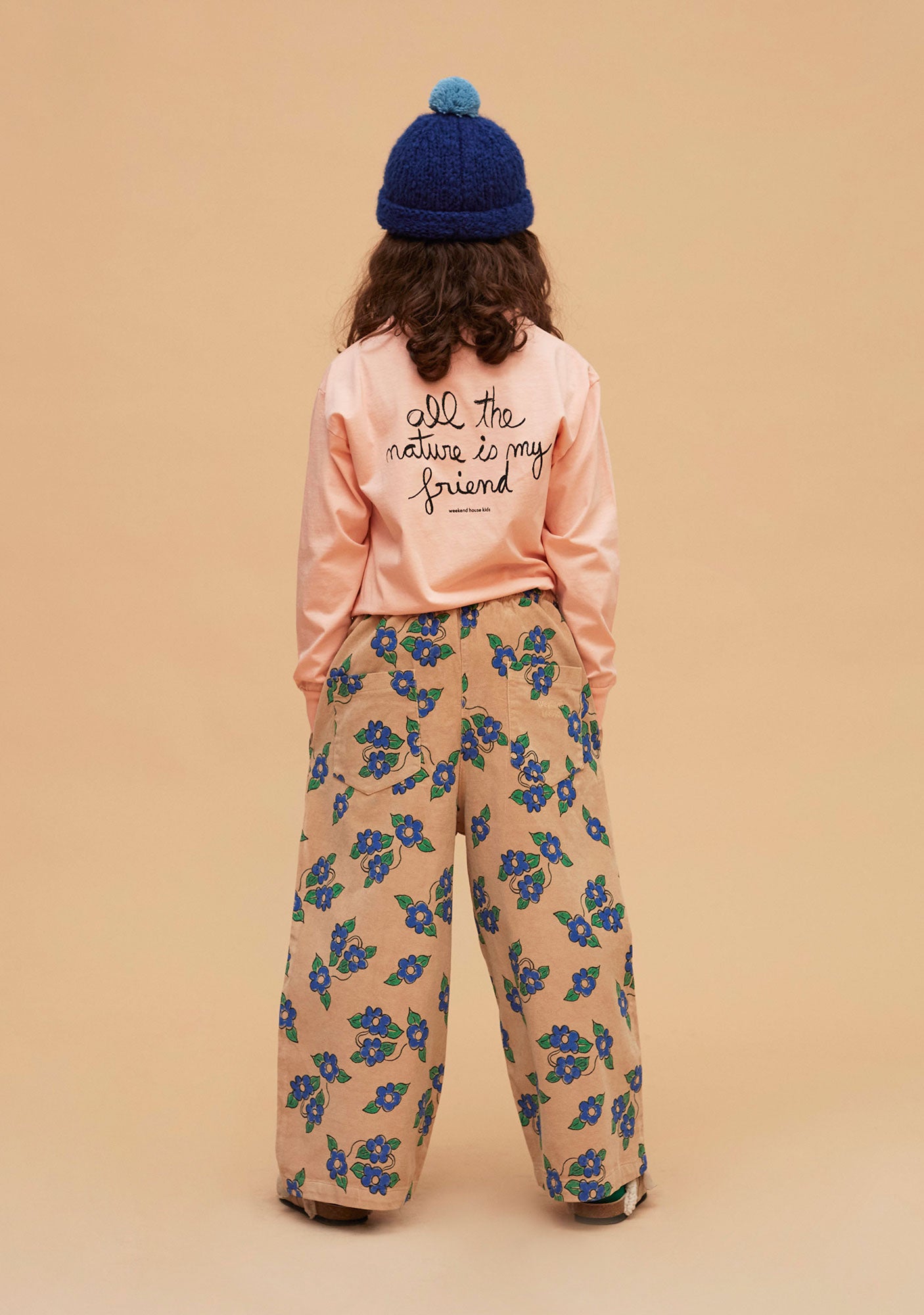 Weekend House Kids Flower Printed Wide Leg Trousers Sand | BIEN BIEN bienbienshop.com