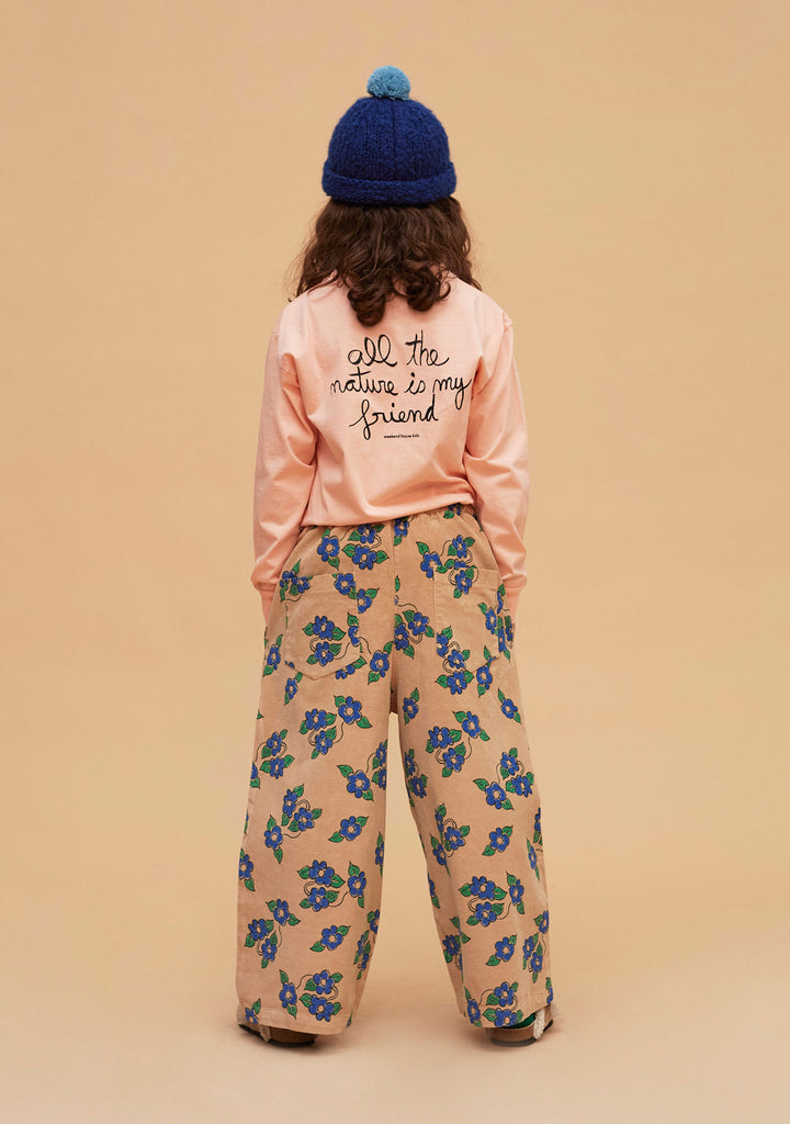 Weekend House Kids Flower Printed Wide Leg Trousers Sand | BIEN BIEN bienbienshop.com