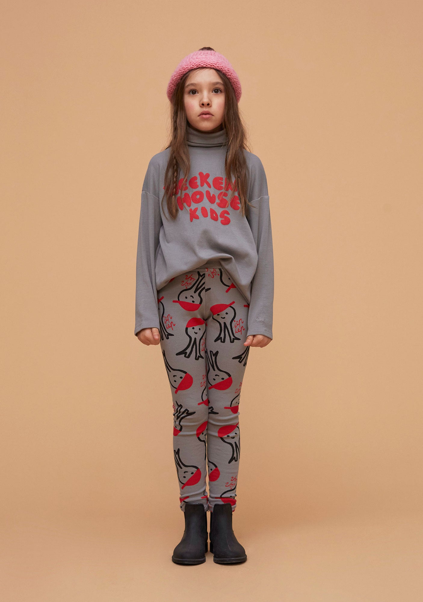 Weekend House Kids Lep Lep Octopus Cotton Leggings Grey | BIEN BIEN bienbienshop.com
