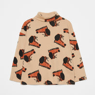 Weekend House Kids Dog Boot Printed Turtleneck Sand | BIEN BIEN bienbienshop.com