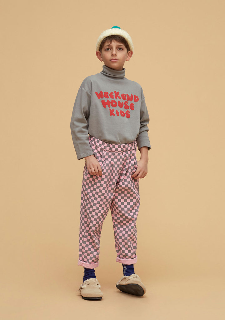 Weekend House Kids Red Logo Long Sleeve Turtleneck Grey | BIEN BIEN bienbienshop.com
