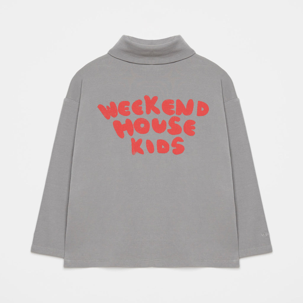 Weekend House Kids Red Logo Long Sleeve Turtleneck Grey | BIEN BIEN bienbienshop.com