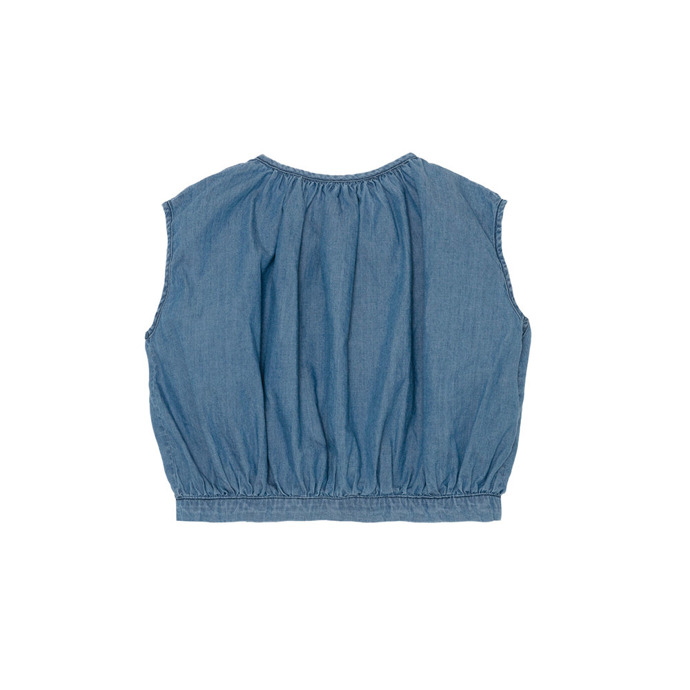 Yellow Pelota Mixed Buttons Baby & Girl's Blouse Denim | BIEN BIEN www.bienbienshop.com