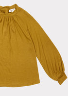 Caramel Beetle Kid's Jersey Blouse in Ochre | BIEN BIEN