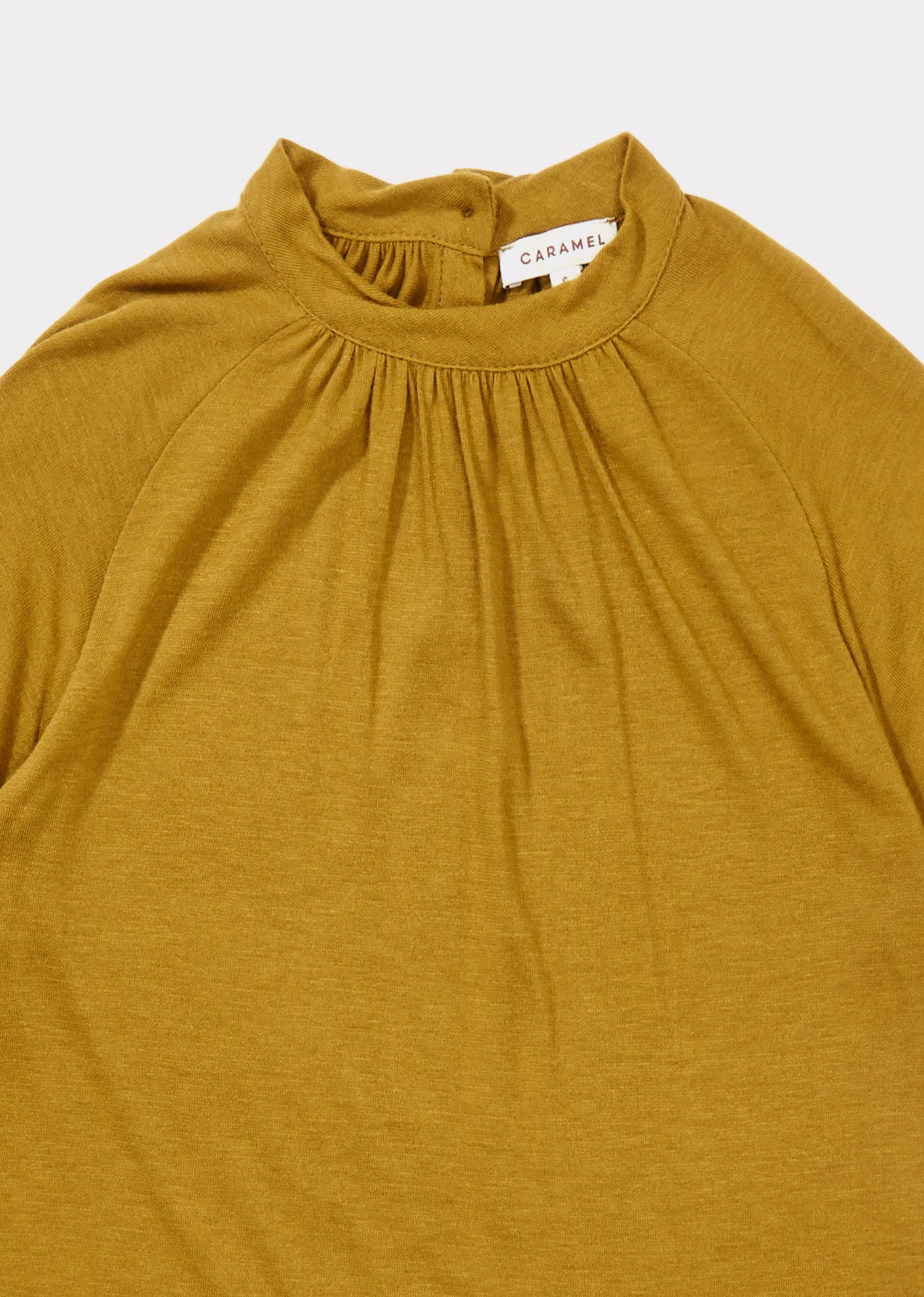Caramel Beetle Kid's Jersey Blouse in Ochre | BIEN BIEN