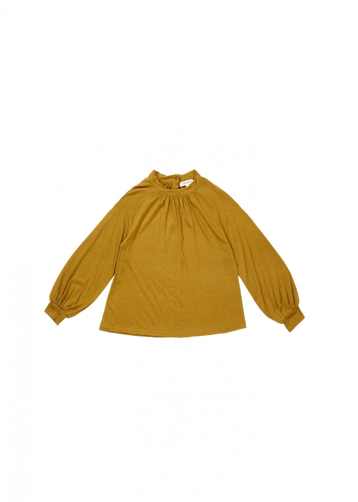 Caramel Beetle Kid's Jersey Blouse in Ochre | BIEN BIEN
