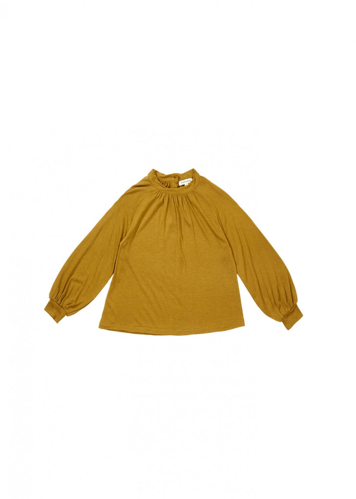 Caramel Beetle Kid's Jersey Blouse in Ochre | BIEN BIEN