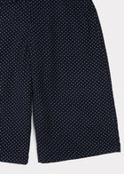 Caramel Tortoise Kid's Babycord Culottes in Navy Dot | BIEN BIEN