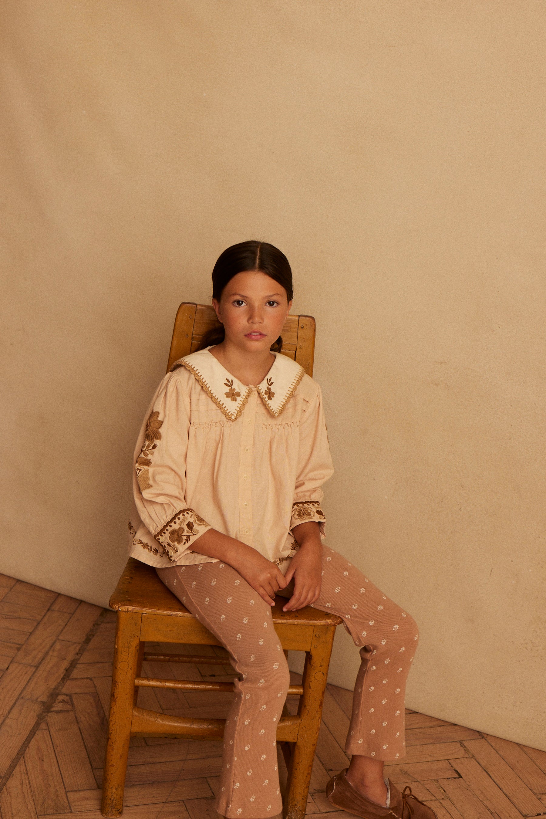 Apolina Bette Embroidered Blouse Pink Sand | BIEN BIEN