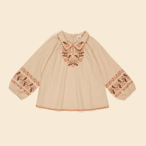 Apolina Joan Embroidered Blouse Almond | BIEN BIEN