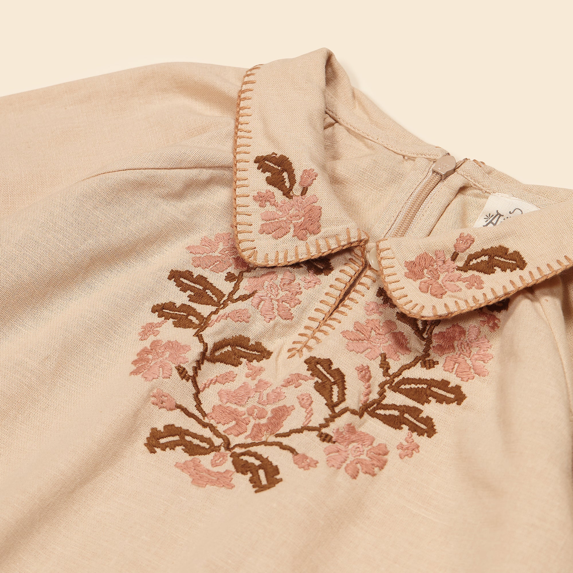 Apolina Joan Embroidered Blouse Almond | BIEN BIEN