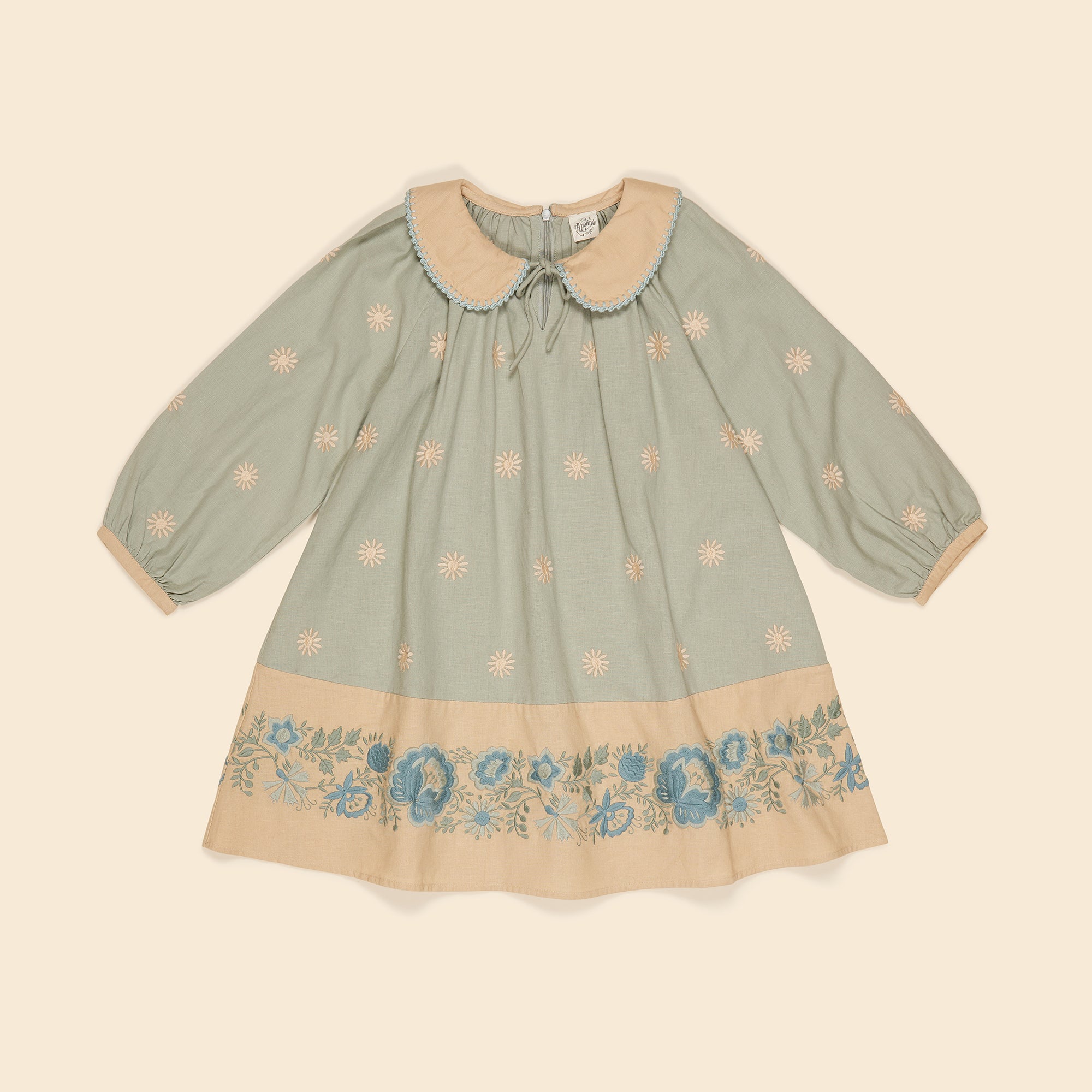 Apolina Merle Embroidered Dress Eau de Nil | BIEN BIEN