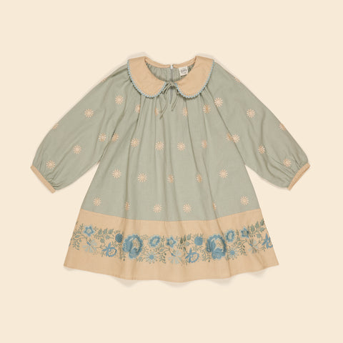 Apolina Merle Embroidered Dress Eau de Nil | BIEN BIEN