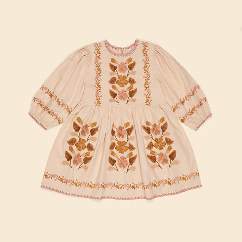 Apolina Penelope Embroidered Dress Pink Sand | BIEN BIEN