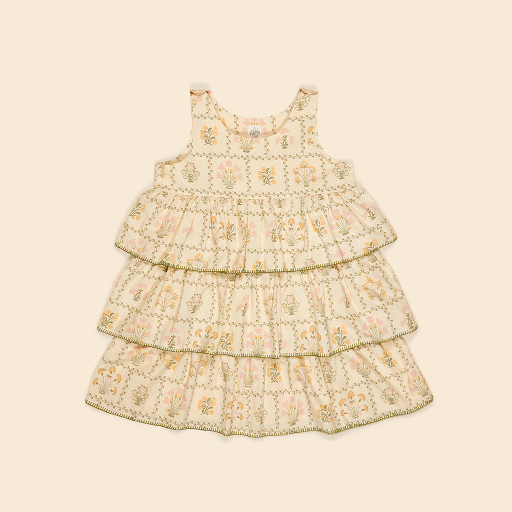 Apolina Camille Overdress Cabin Quilt Floral Cream | BIEN BIEN
