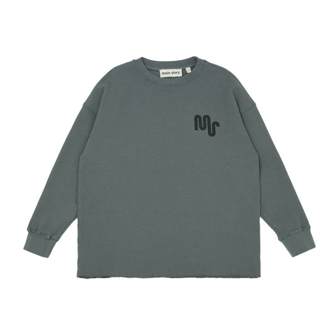Main Story UK Kid's Waffle T-shirt Pewter | Organic Cotton | BIEN BIEN