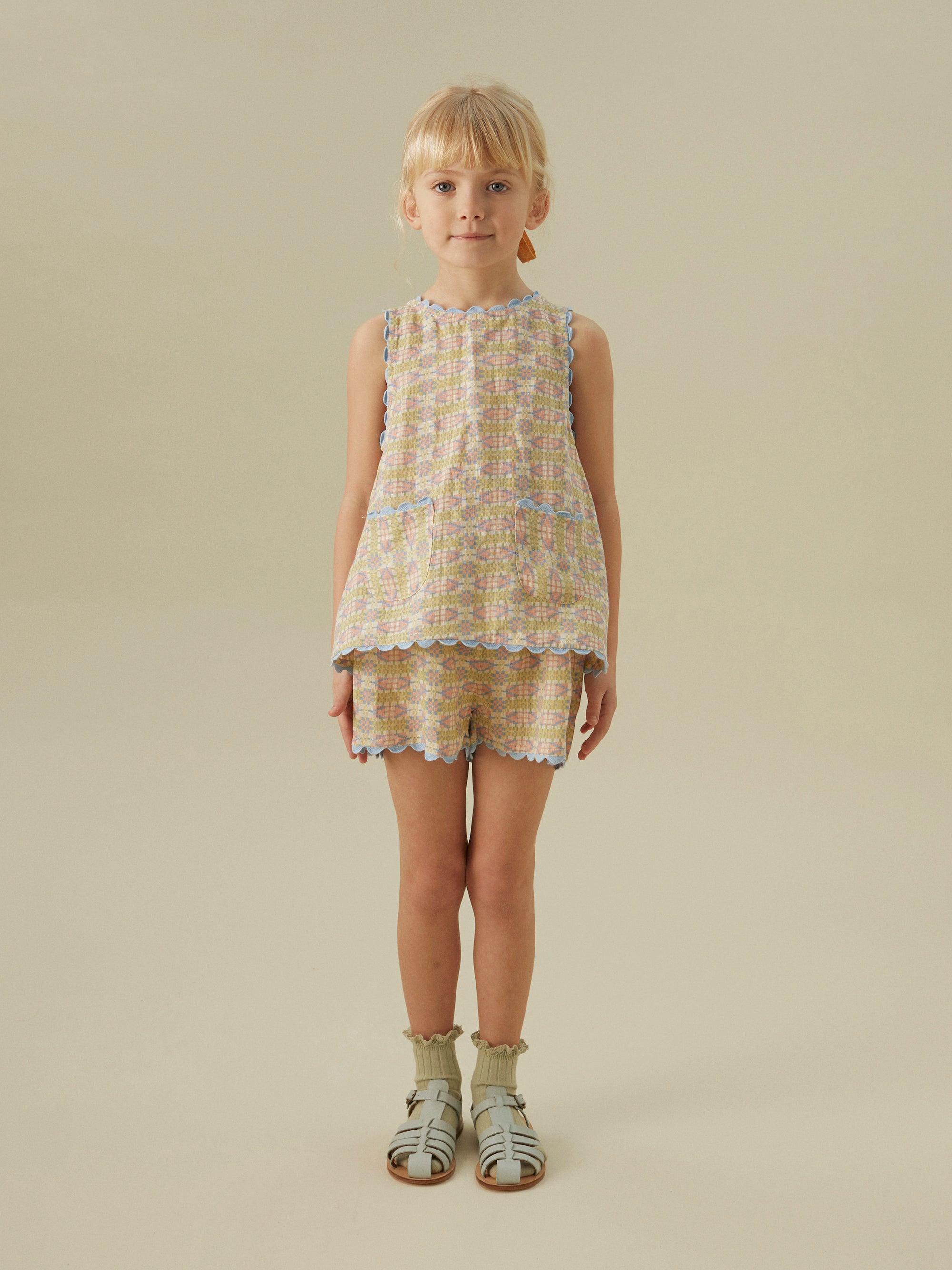 Apolina Juni Kid's Set Top & Shorts Solva Linen | BIEN BIEN bienbienshop.com