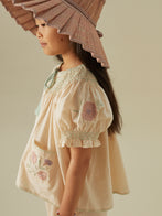 Apolina Verna Kid's Embroidered Set Top & Shorts Milk | BIEN BIEN bienbienshop.com