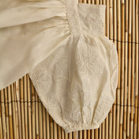Bonjour Kid's New Blouse Short Sleeve Top Natural Seersucker | BIEN BIEN